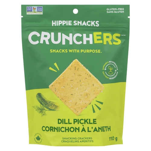 Hippie Snacks - Crunchers Snacking Crackers - Dill Pickle 110g