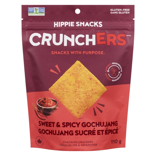 Hippie Snacks Crunchers Snacking Crackers - Sweet & Spicy Gochujang 110g, 1 Each