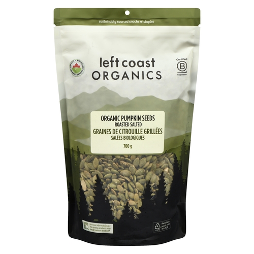 Left Coast Organics - Organic Pumpkin Seeds - Roasted Salted 700g, 1 Each