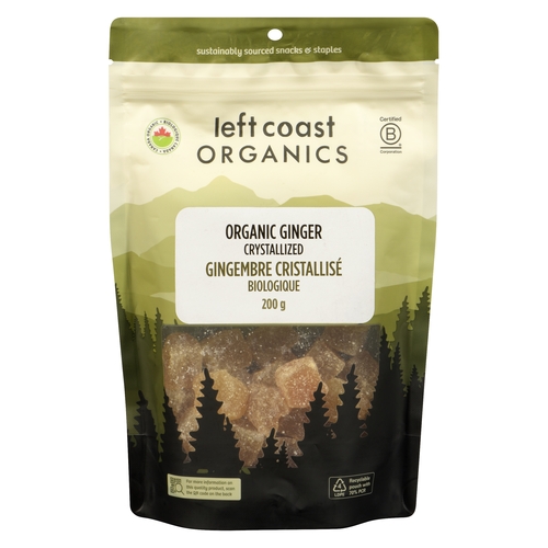 Left Coast Organics - Organic Crystallized Ginger 200g, 1 Each