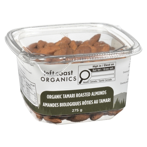 Left Coast Organics - Organic Tamari Roasted Almonds 275g, 1 Each