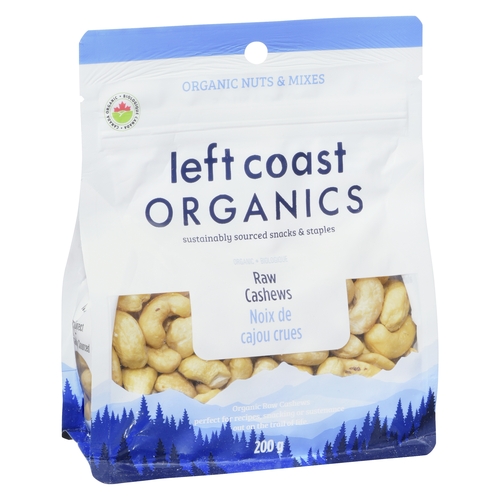 Left Coast Organics - Organic Cashews - Raw 200g, 1 Each