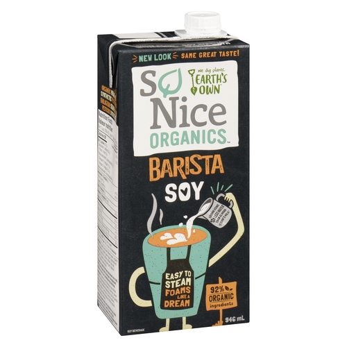 Earth's Own Organics - So Nice Soy Beverage  Barista Soy 946ml, 1 Each
