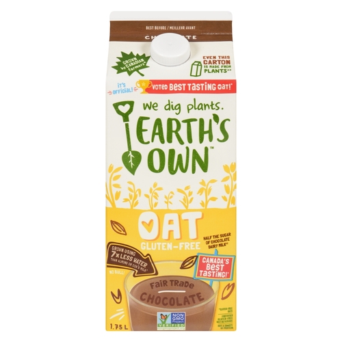 Earth's Own - Fortified Oat Beverage - Chocolate - Gluten-Free 1.75l, 1 Each