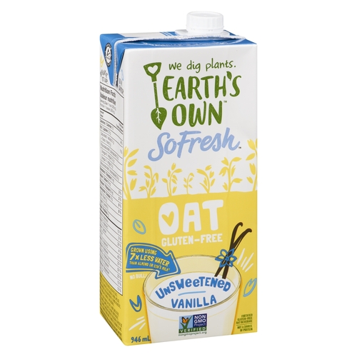 Earth's Own - Fortified Oat Beverage - Vanilla - Unsweetened - Gluten-Free 946ml, 1 Each