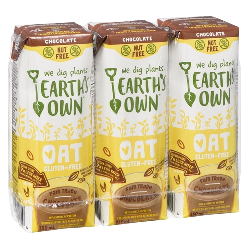 Earth's Own - Fortified Oat Beverage - Chocolate - Gluten-Free 3/250ml, 1 Each