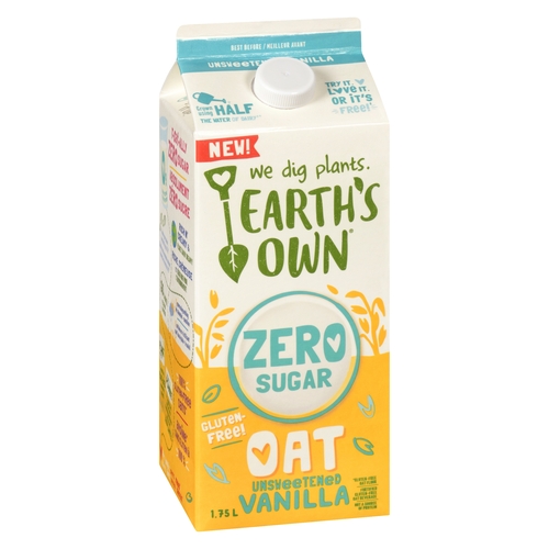 Earth's Own - Fortified Oat Beverage - Zero Sugar - Unsweetened Vanilla - Gluten-Free 1.75l, 1 Each