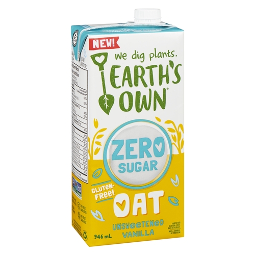 Earth's Own - Fortified Gluten-Free Oat Beverage - Zero Sugar Unsweetened Vanilla 946ml, 1 Each