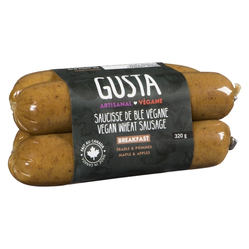 Gusta - Vegan Wheat Sausage - Breakfast - Maple & Apples 320g, 1 Each