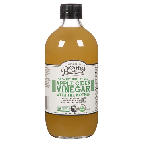 Barnes Naturals - Organic Unfiltered Apple Cider Vinegar with the Mother 500ml, 1 Each