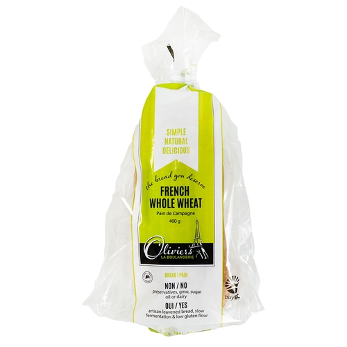 Olivier's Breads - French Whole Wheat 400g, 1 Each
