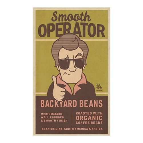 Backyard Beans Coffee Co. - Smooth Operator - Organic Medium/Dark Roast Coffee Beans 454g, 1 Each