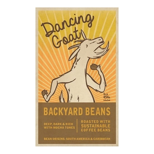 Backyard Beans Coffee Co. - Dancing Goat - Sustainable Dark Roast Coffee Beans 454g, 1 Each