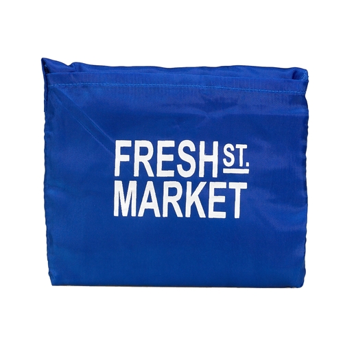 Fresh St. - Foldable Shopping Bag - Blue, 1 Each