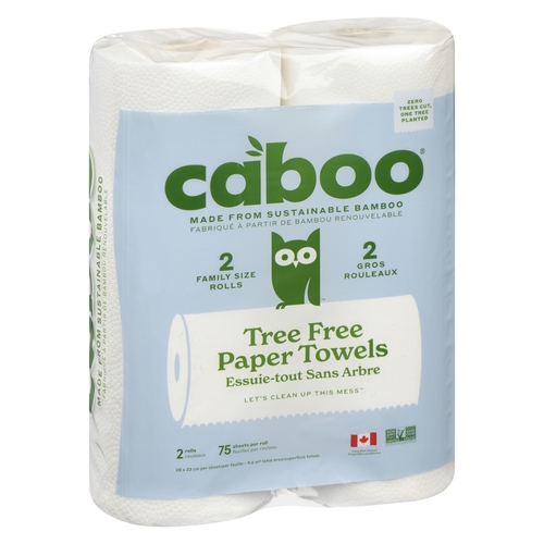 Caboo - Tree Free Bamboo Paper Towels 2pk, 1 Each