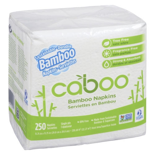 Caboo - Tree Free Bamboo Napkins - Single Ply 250pk, 1 Each