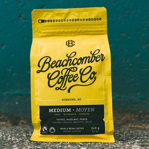 Beachcomber Coffee Co - Organic Whole Bean Coffee - Medium 340g