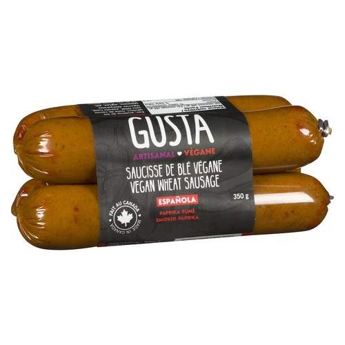 Gusta - Vegan Wheat Sausage - Española • Smoked Paprika 4's 350g, 1 Each