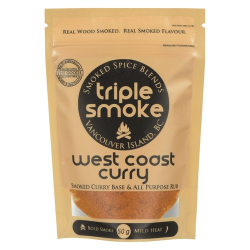 Triple Smoke - Smoked Curry Base & All Purpose Rub - West Coast Curry 50g, 1 Each