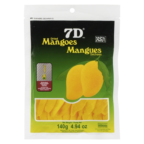 7D Dried Mangoes 140g, 1 Each