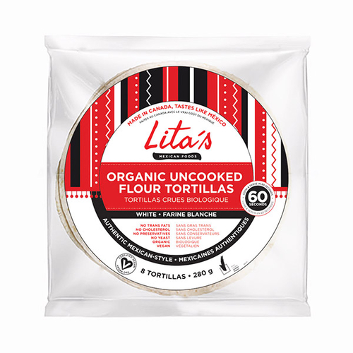 Lita's Mexican Foods - Organic Uncooked Flour Tortillas - White 8's 280g, 1 Each