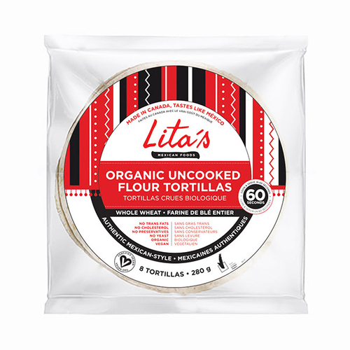 Lita's Mexican Foods - Organic Uncooked Flour Tortillas - Whole Wheat 8's 280g, 1 Each