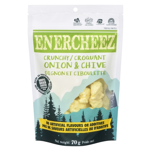 Enercheez - Dried Crunchy Cheese with Onion & Chive 70g, 1 Each