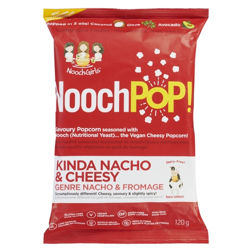 NoochPop! - Savoury Popcorn - Kinda Nacho & Cheesy 120g, 1 Each