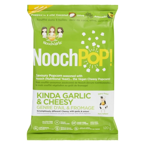 NoochPop! - Savoury Popcorn - Kinda Garlic & Cheesy 120g, 1 Each