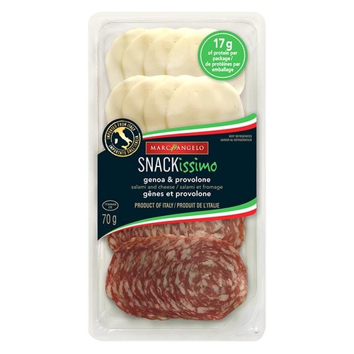 Marc Angelo - Snackissimo - Genoa Salami & Provolone Cheese 70g, 1 Each