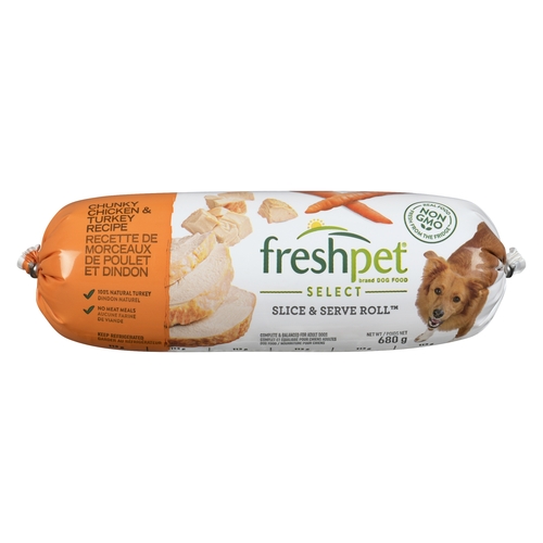 Freshpet - Select Dog Food - Chicken & Turkey with Vegetables & Brown Rice 680g