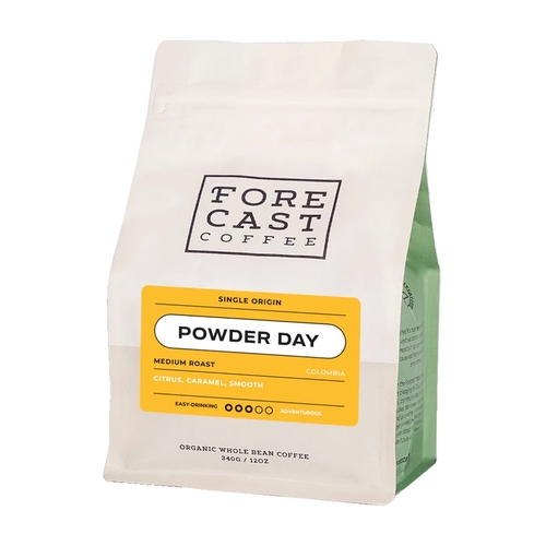 Forecast Coffee - Organic Whole Bean - Powder Day - Medium Roast 340g, 1 Each