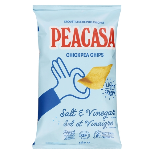 Peacasa - Chickpea Chips - Salt & Vinegar 128g, 1 Each