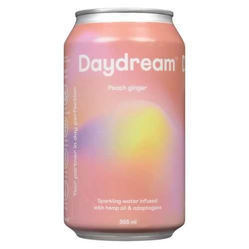 Daydream - Sparkling Water Infused With Hemp Oil & Adaptogens - Peach Ginger 355ml