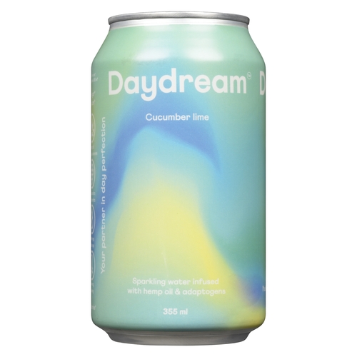 Daydream - Sparkling Water Infused With Hemp Oil & Adaptogens - Cucumber Lime 355ml, 1 Each