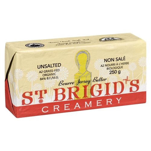 St Brigid's Creamery - Organic Grass-fed Jersey Butter - Unsalted 250g, 1 Each