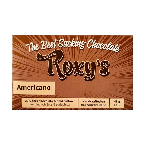 Roxy's Chocolate - Americano - Dark Chocolate & Bold Coffee - 75% Cacao 65g, 1 Each