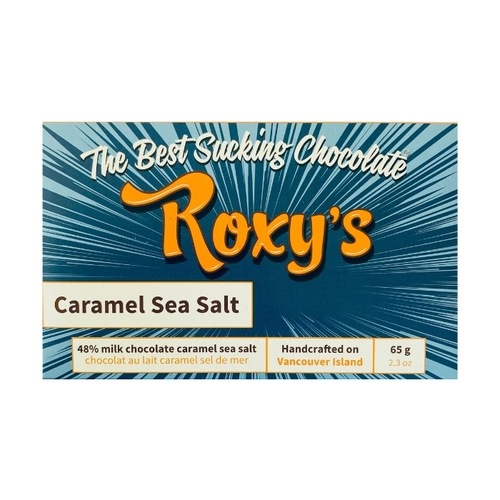 Roxy's Chocolate - Caramel Sea Salt - Milk Chocolate & Caramel Sea Salt - 48% Cacao 65g, 1 Each