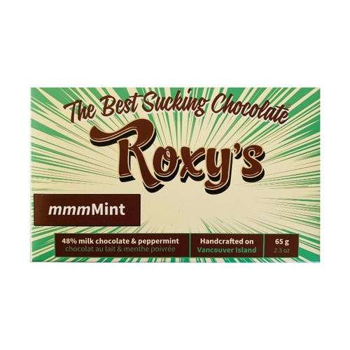 Roxy's Chocolate - mmmMint - Milk Chocolate & Peppermint - 48% Cacao 65g, 1 Each
