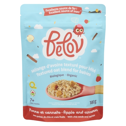Belov - Textured Oat Blend for Babies - Apple and Cinnamon 7+ Months 180g, 1 Each