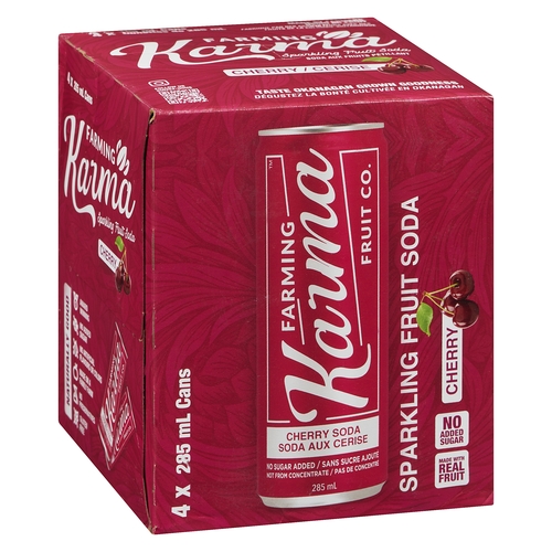 Farming Karma Fruit Co. - Cherry Soda 4/285ml, 1 Each