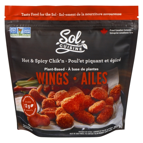 Sol Cuisine - Plant Based Wings - Hot & Spicy Chik'n 255g, 1 Each