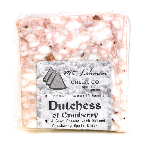 Mt Lehman Cheese Co - Dutchess of Cranberry Mild Goat Cheese 150g, 1 Each