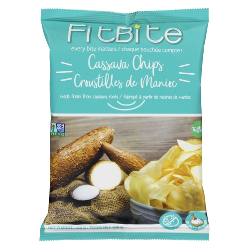 FitBite - Cassava Chips - Sea Salt 100g, 1 Each