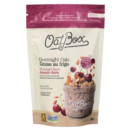 OatBox - Overnight Oats - Cherry & Almond Butter 280g, 1 Each