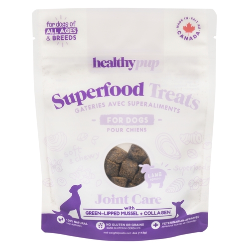 Healthypup - Superfood Treats for Dogs - Lamb - Joint Care with Green-Lipped Mussel + Collagen 113g, 1 Each