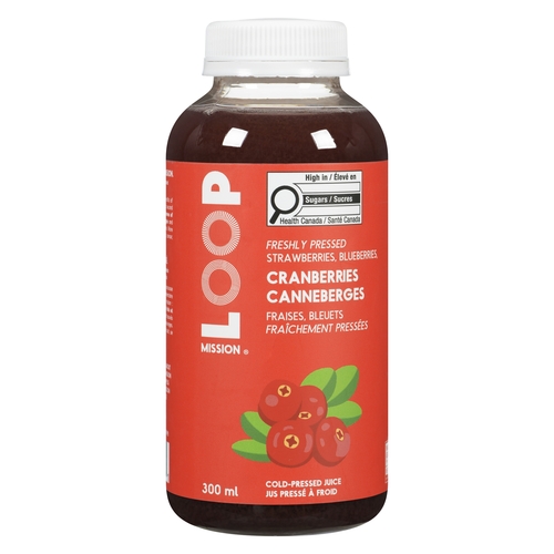 Loop Mission - Cold-Pressed Juice - Freshly Pressed Strawberries, Blueberries, Cranberries 300ml
