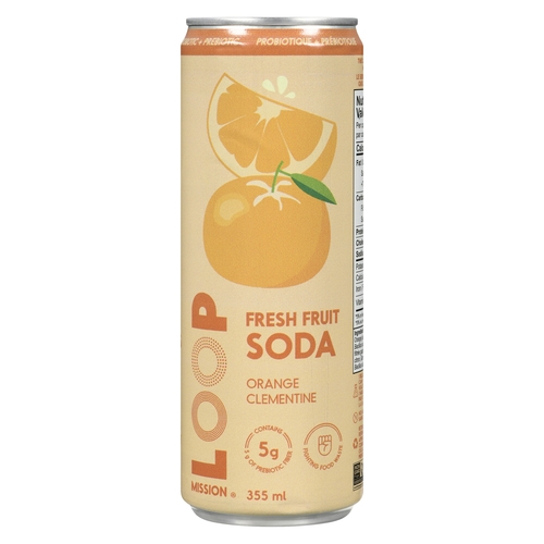 Loop Mission - Fresh Fruit Soda - Orange Clementine 355ml, 1 Each