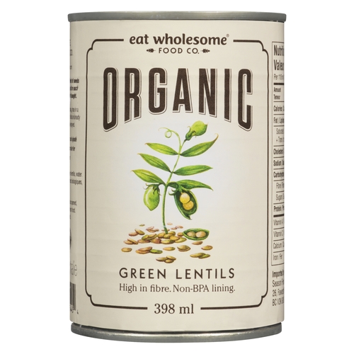 Eat Wholesome Food Co. - Organic Green Lentils 398ml, 1 Each