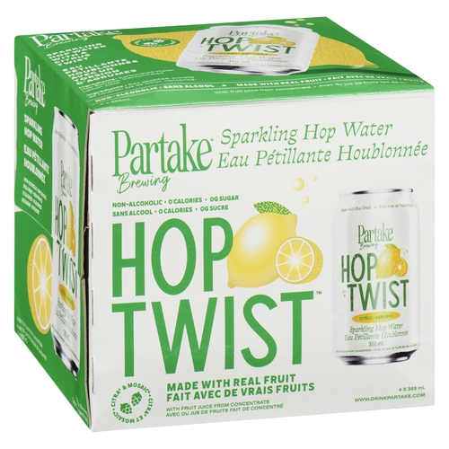 Partake Brewing - Hop Twist Sparkling Hop Water with a Citrus Twist 4/355ml, 1 Each